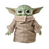 Mattel Star Wars Peluche de Baby Yoda de El Mandaloriano - Cuerpo Blando y Base Robusta - 28 cm - Regalo para Fans y...