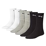 PUMA Sport Calcetines - Pack de6 , grey/white/black, 35/38